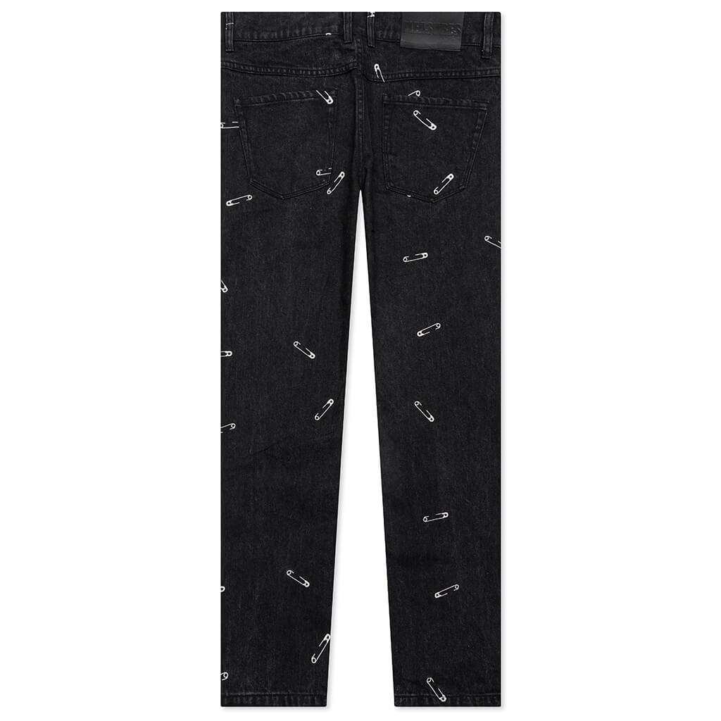 Safety Pin 5 Pocket Denim - Black