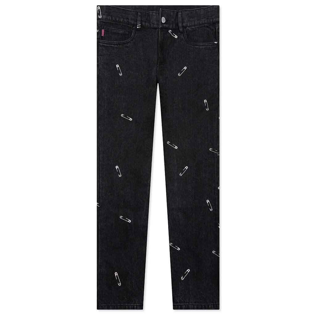 Safety Pin 5 Pocket Denim - Black