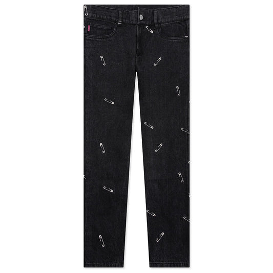 Safety Pin 5 Pocket Denim - Black