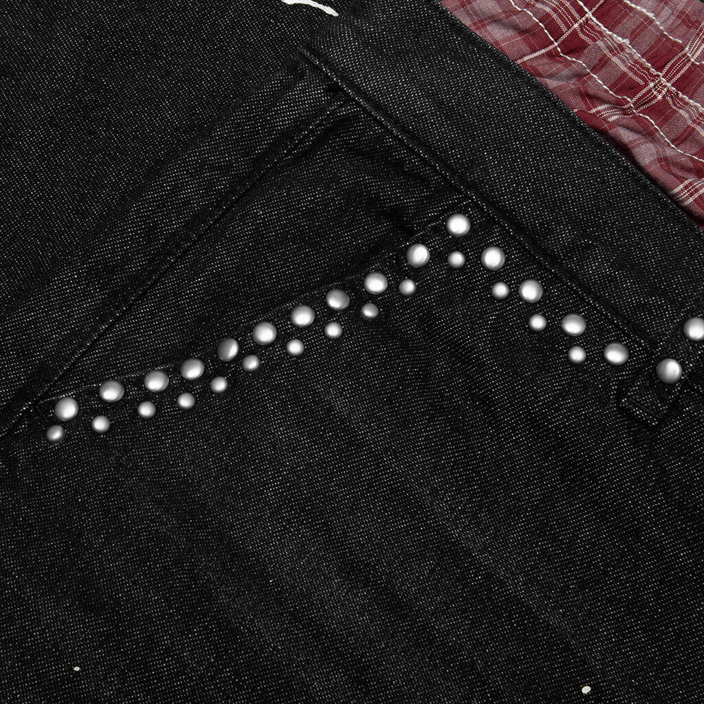 Paint Boxer Denim Shorts - Black