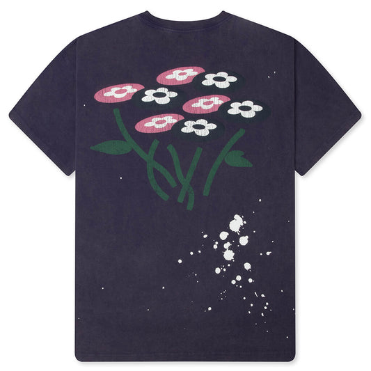 Paint Flower Bouquet Tee -  Washed Purple