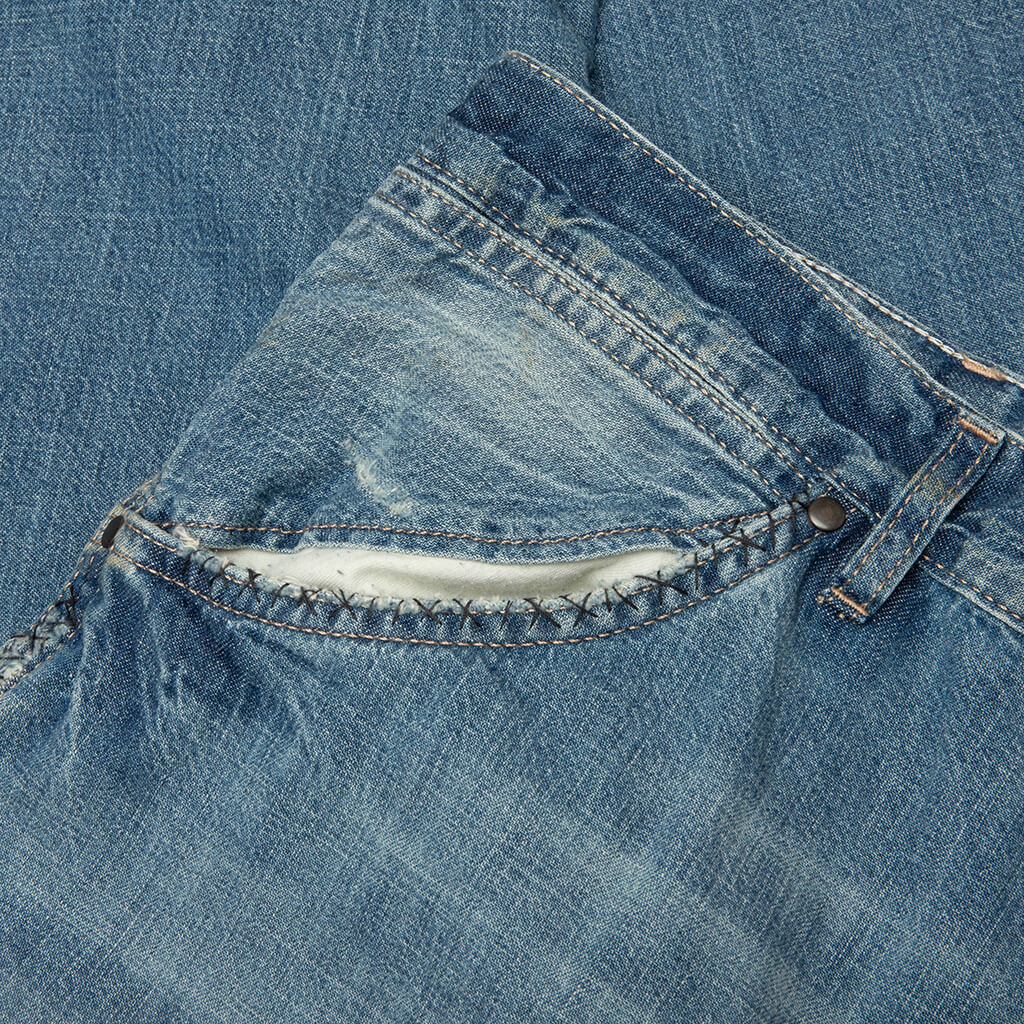 Wide-Leg Jeans - Blue Washed