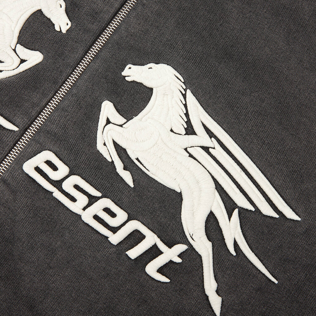 Pegasus Zip Through Hoodie - Vintage Grey