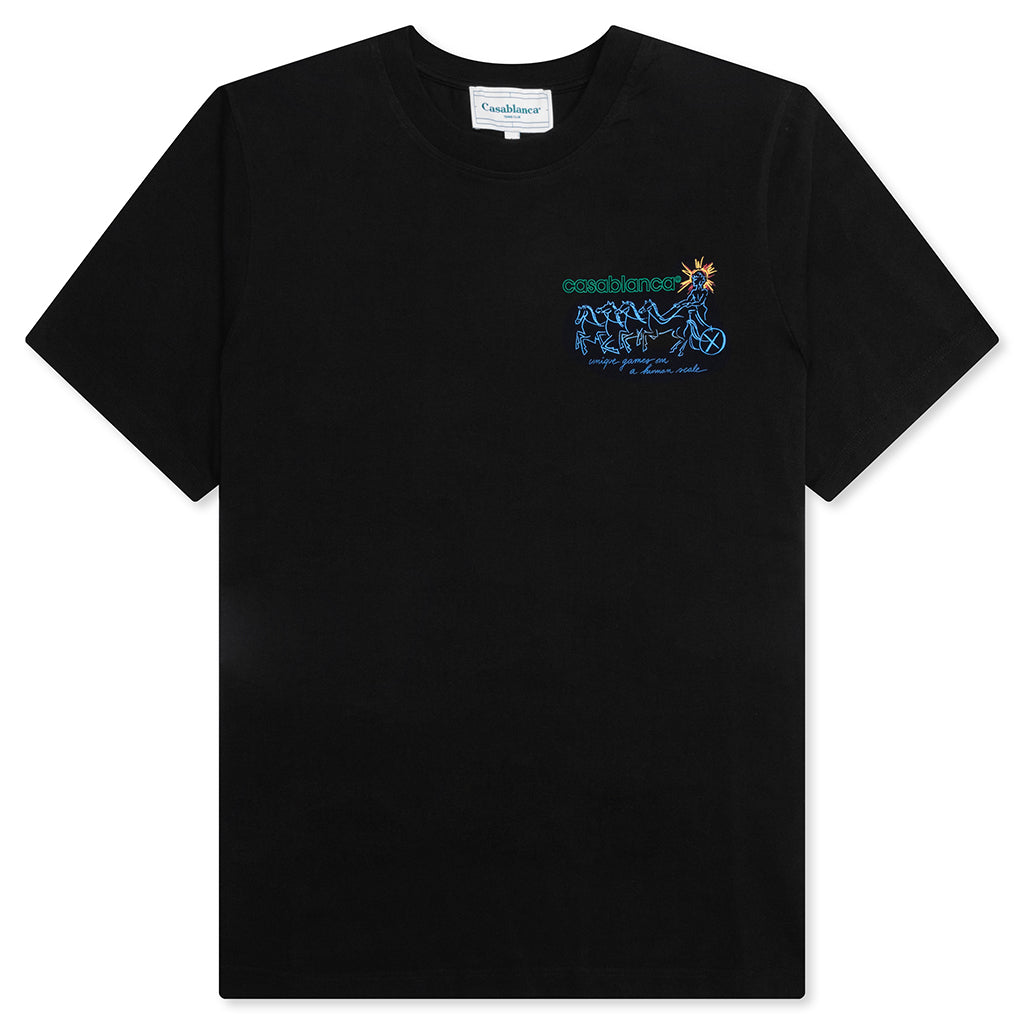 Pentathlon Screen Printed T-Shirt - Black