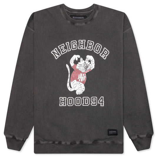 Pigment Dyed Sweat Shirt L/S - Black