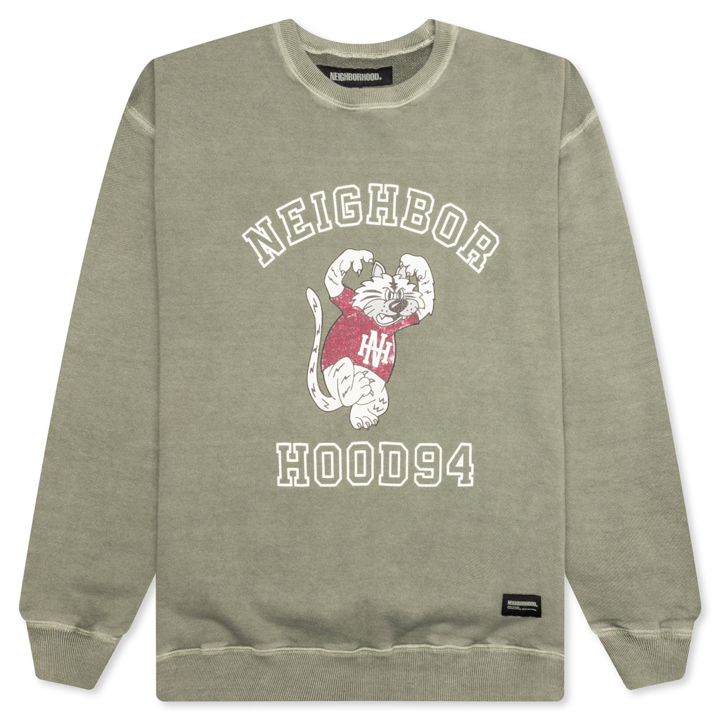 Pigment Dyed Sweat Shirt L/S - Olive