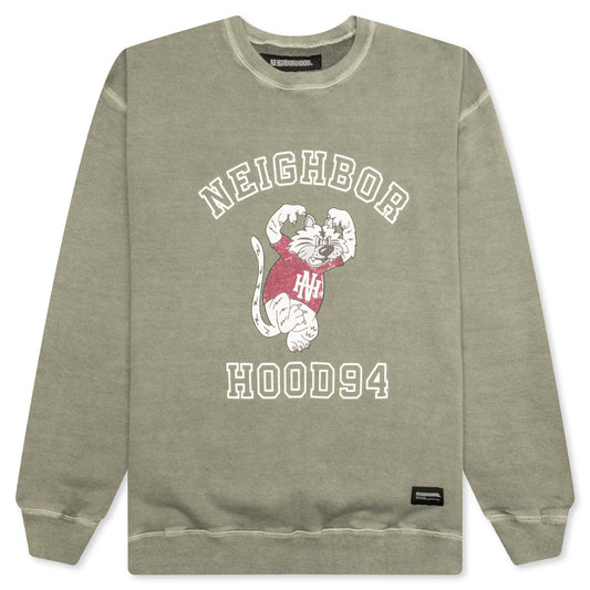 Pigment Dyed Sweat Shirt L/S - Olive