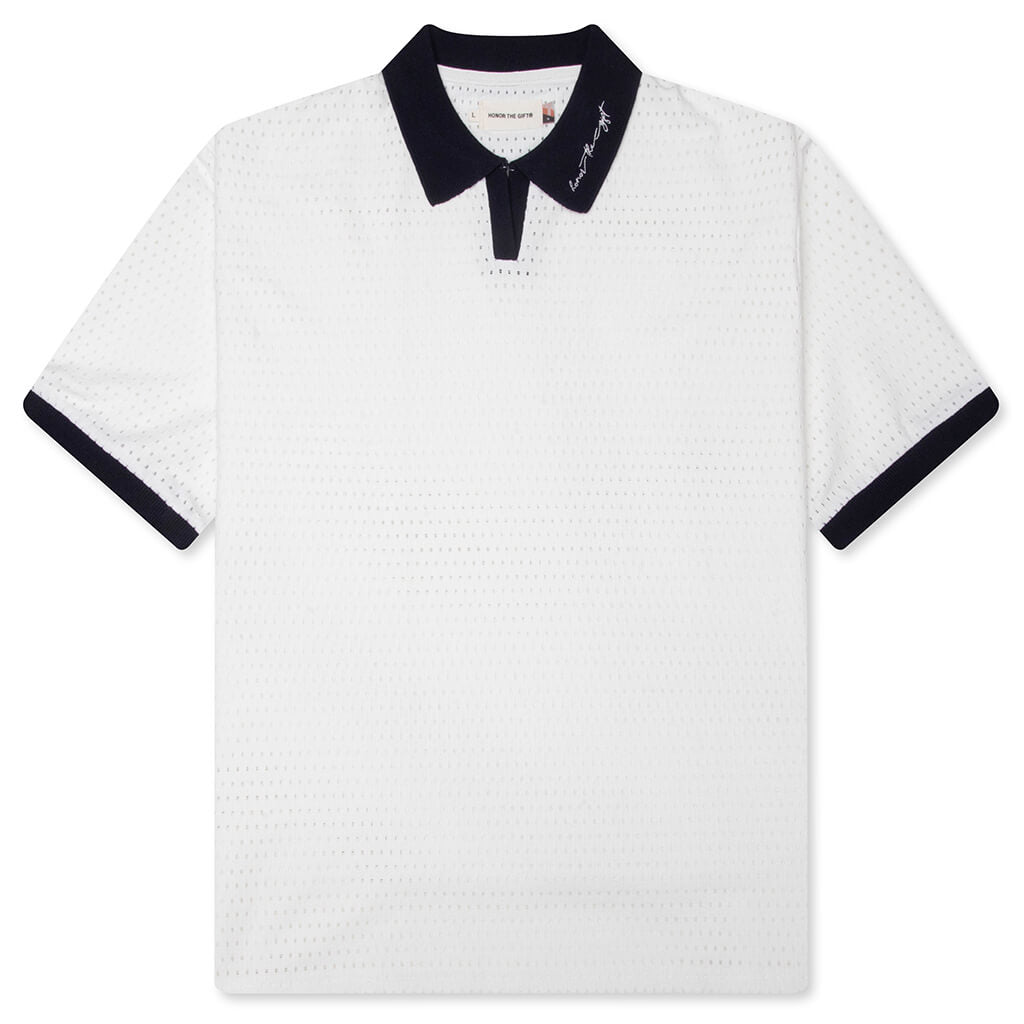 Pique Colorblock Polo - Bone