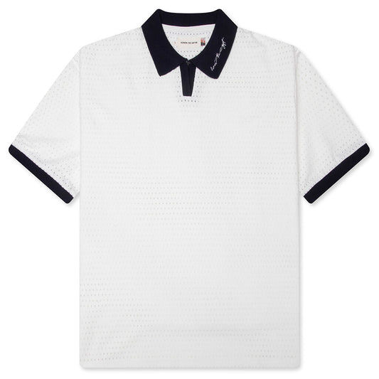 Pique Colorblock Polo - Bone