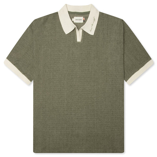Pique Colorblock Polo - Sage