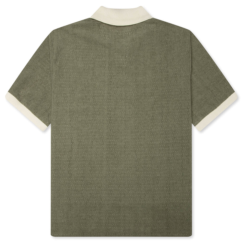 Pique Colorblock Polo - Sage