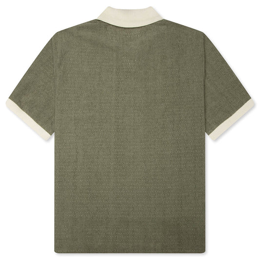 Pique Colorblock Polo - Sage