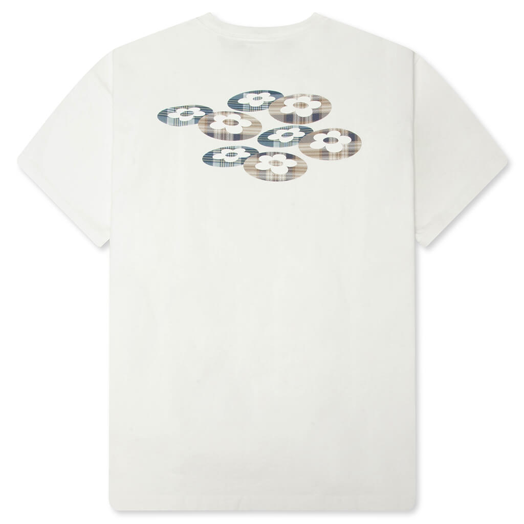 Plaid Two Flower Tee - White