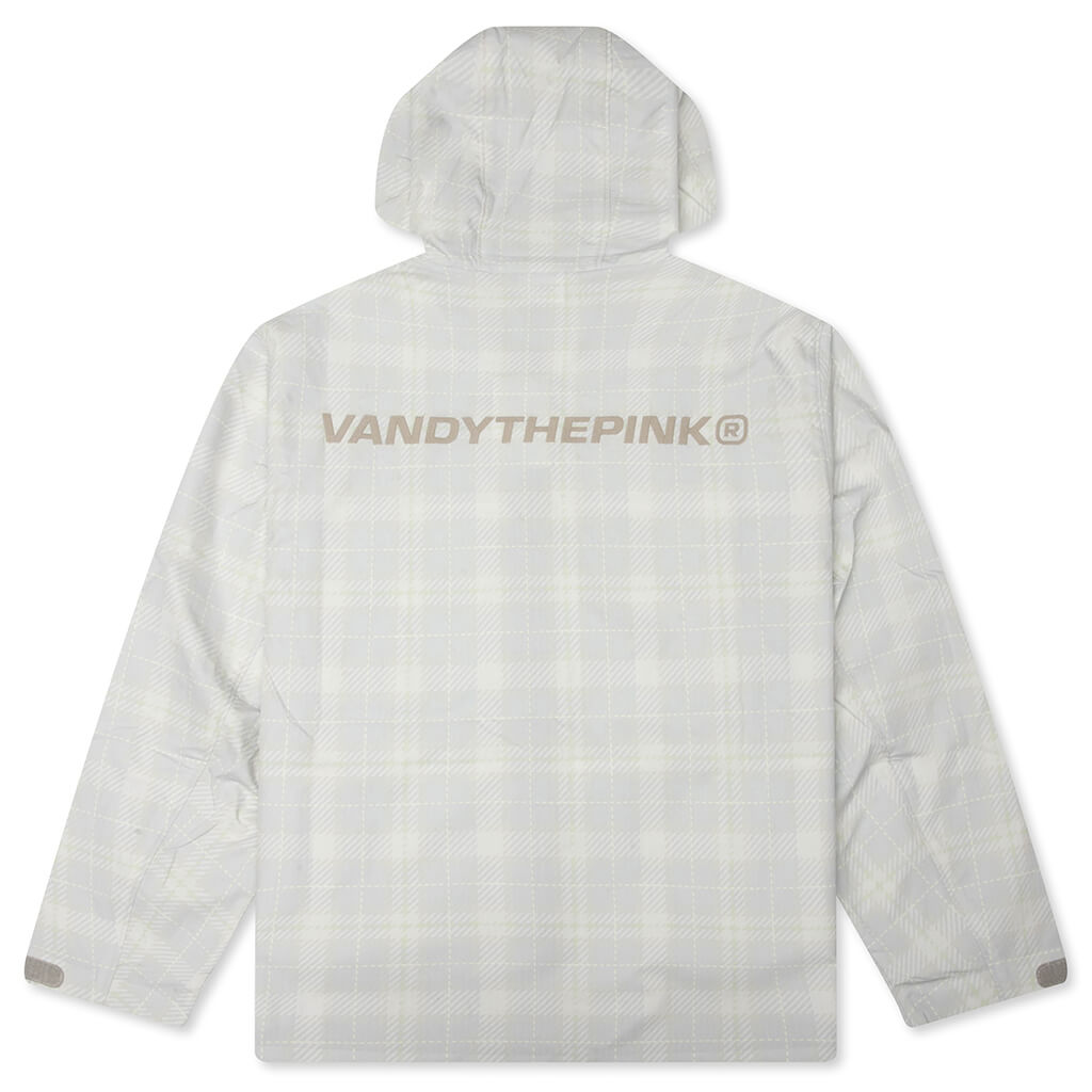 Plaid Windbreaker Jacket - Cream