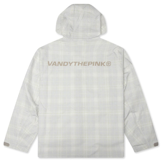 Plaid Windbreaker Jacket - Cream