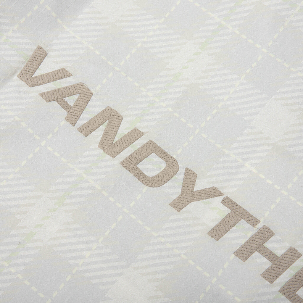 Plaid Windbreaker Jacket - Cream