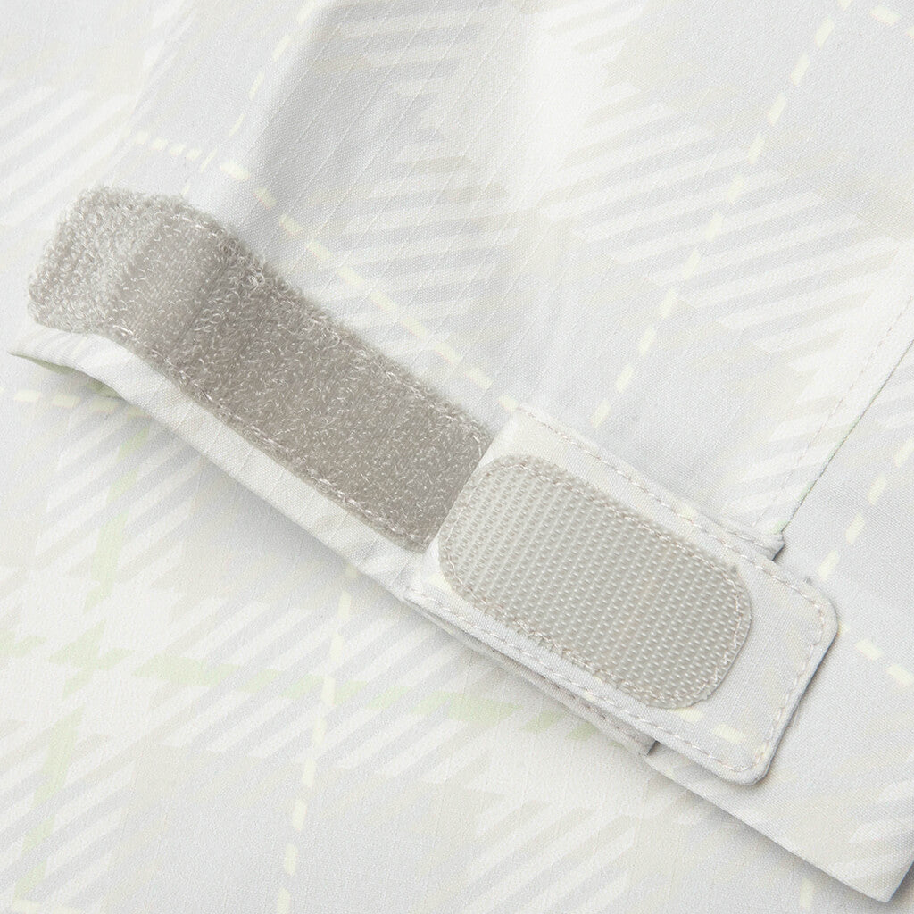 Plaid Windbreaker Jacket - Cream