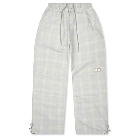 Plaid Windbreaker Pants - Cream