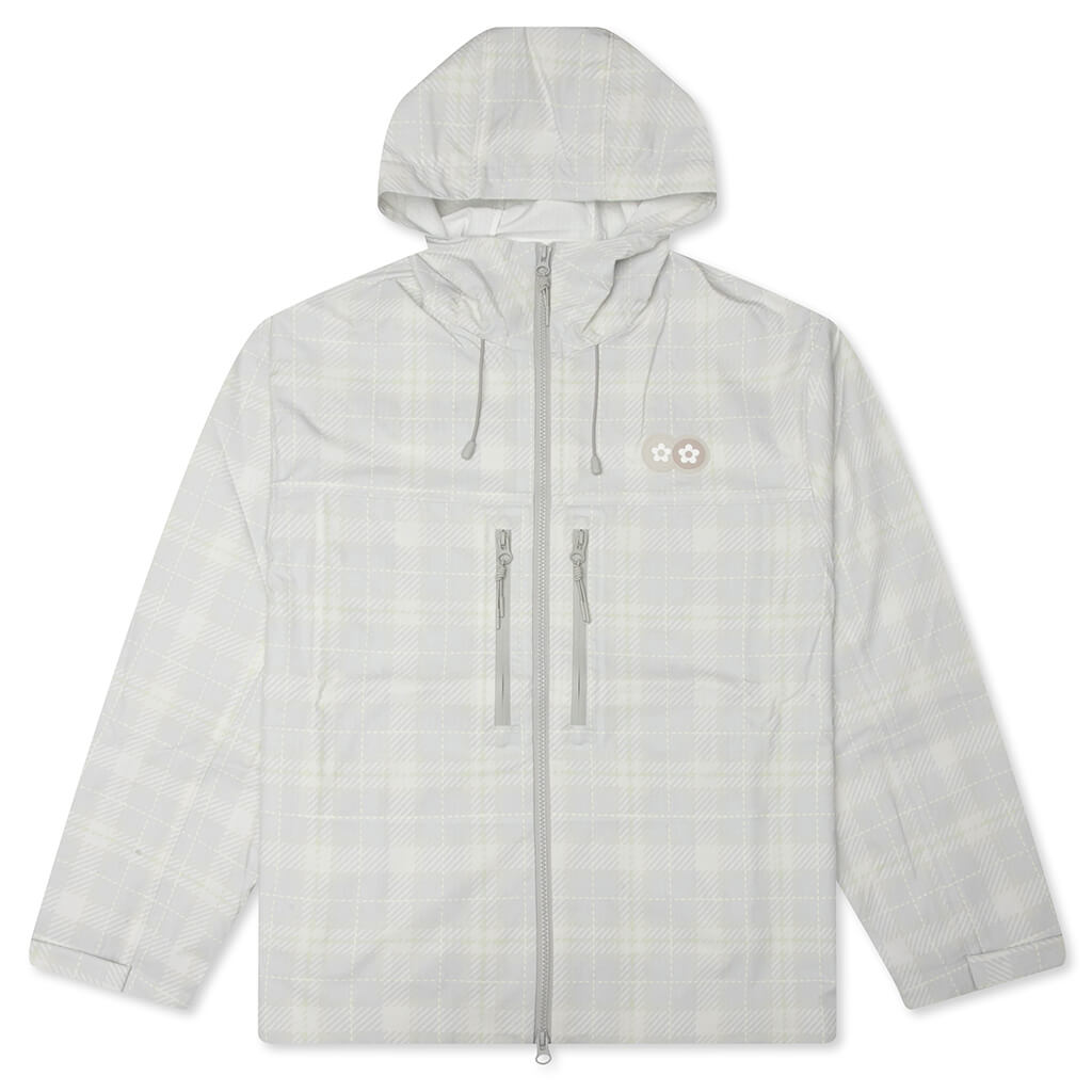 Plaid Windbreaker Jacket - Cream
