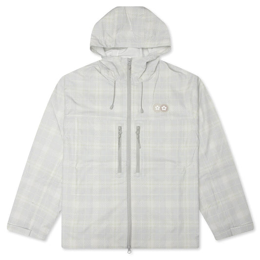 Plaid Windbreaker Jacket - Cream