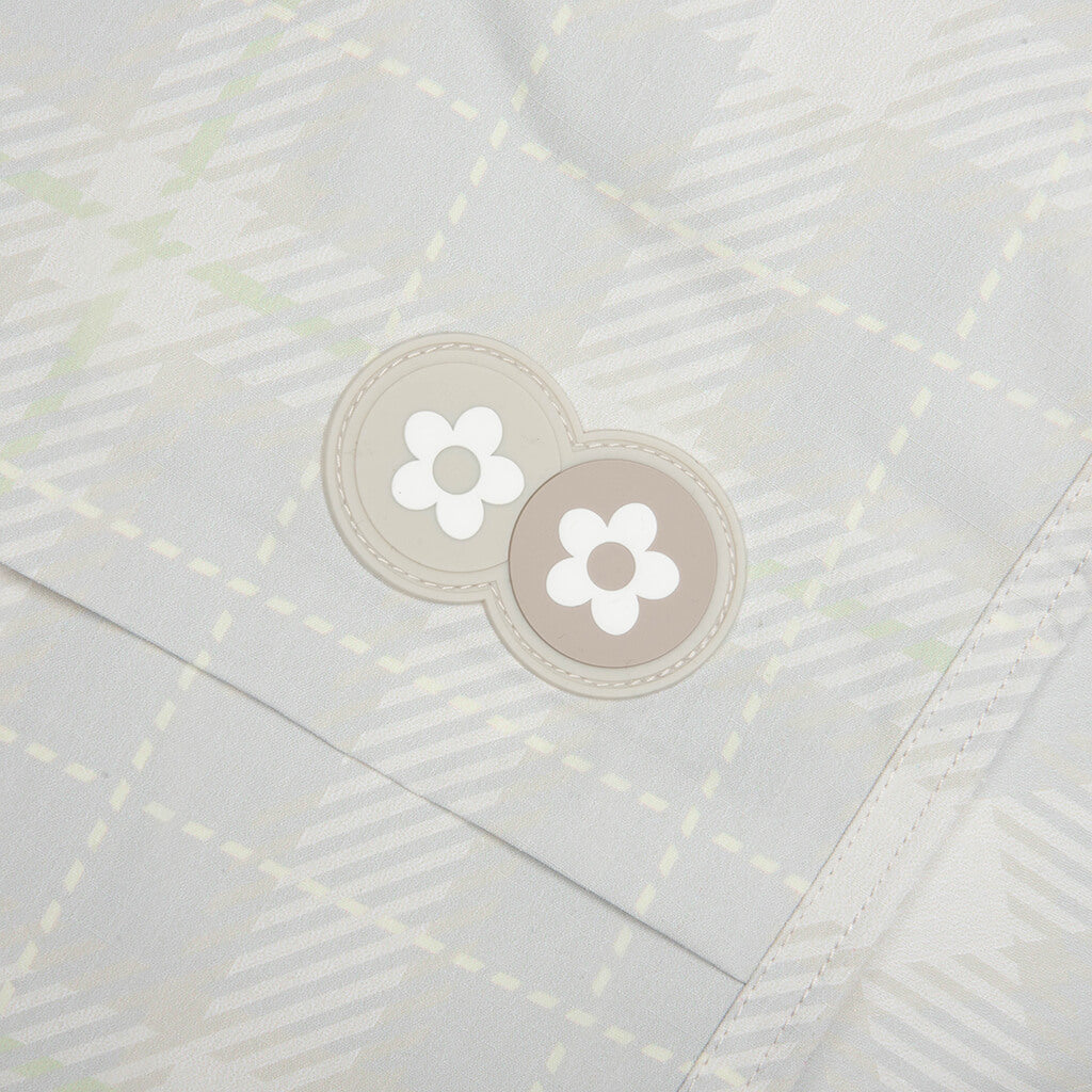 Plaid Windbreaker Pants - Cream