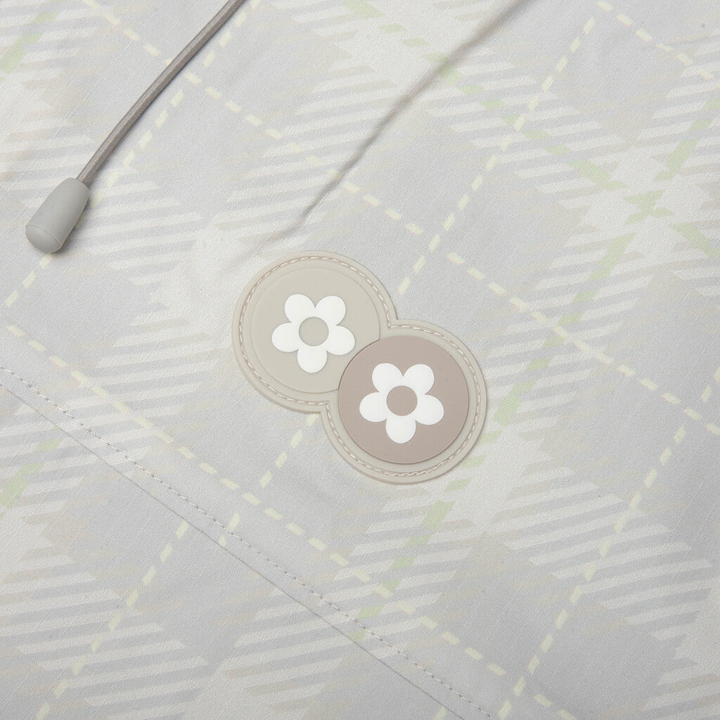 Plaid Windbreaker Jacket - Cream