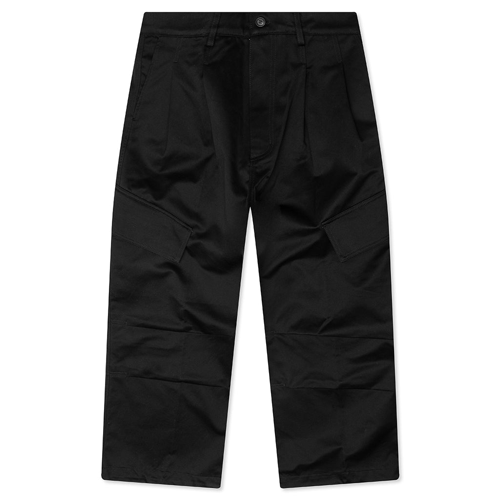 Pleated Wide Cargos - Black