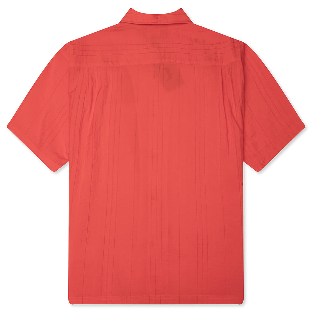 Pleated Textured Shirt - Red