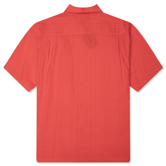 Pleated Textured Shirt - Red