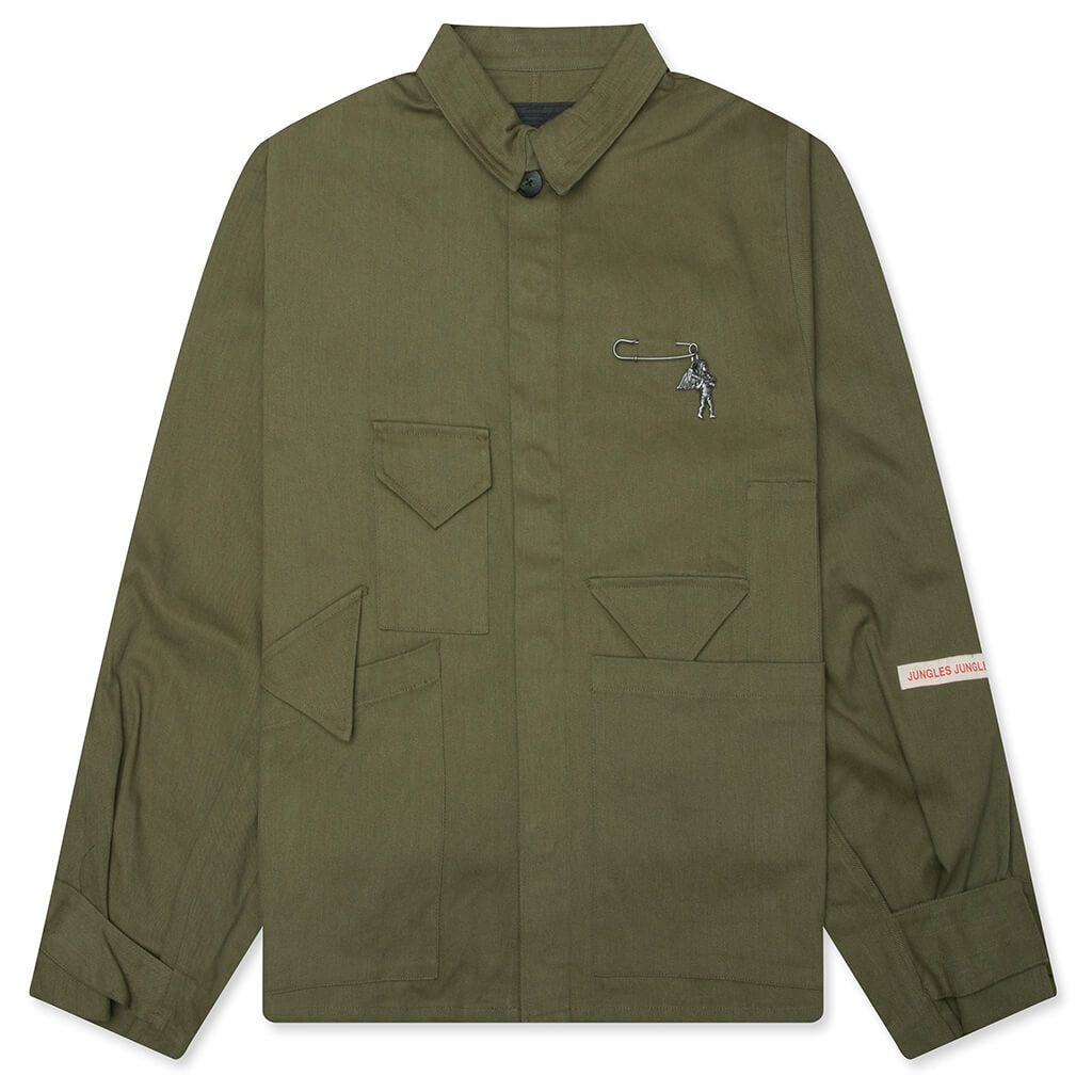 Pockets Boxy Jacket - Green
