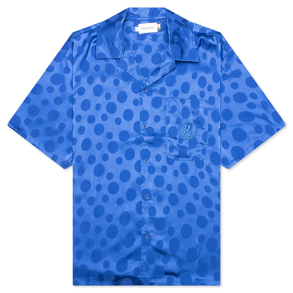 Polka Dot Camp Shirt - Blue