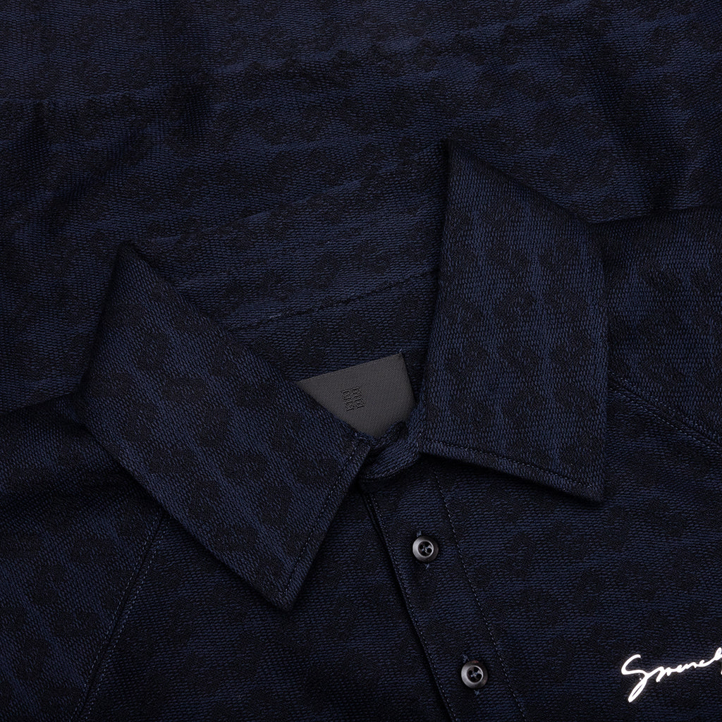 Monogram 72 Jacquard Polo - Black/Navy
