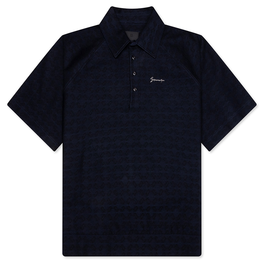 Monogram 72 Jacquard Polo - Black/Navy