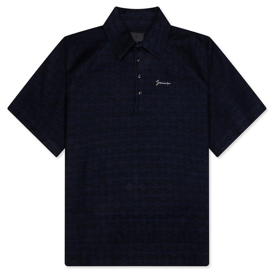 Monogram 72 Jacquard Polo - Black/Navy