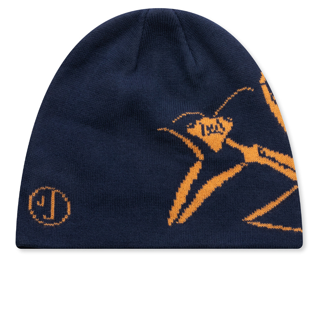 Praying Mantis Beanie - Navy Blue