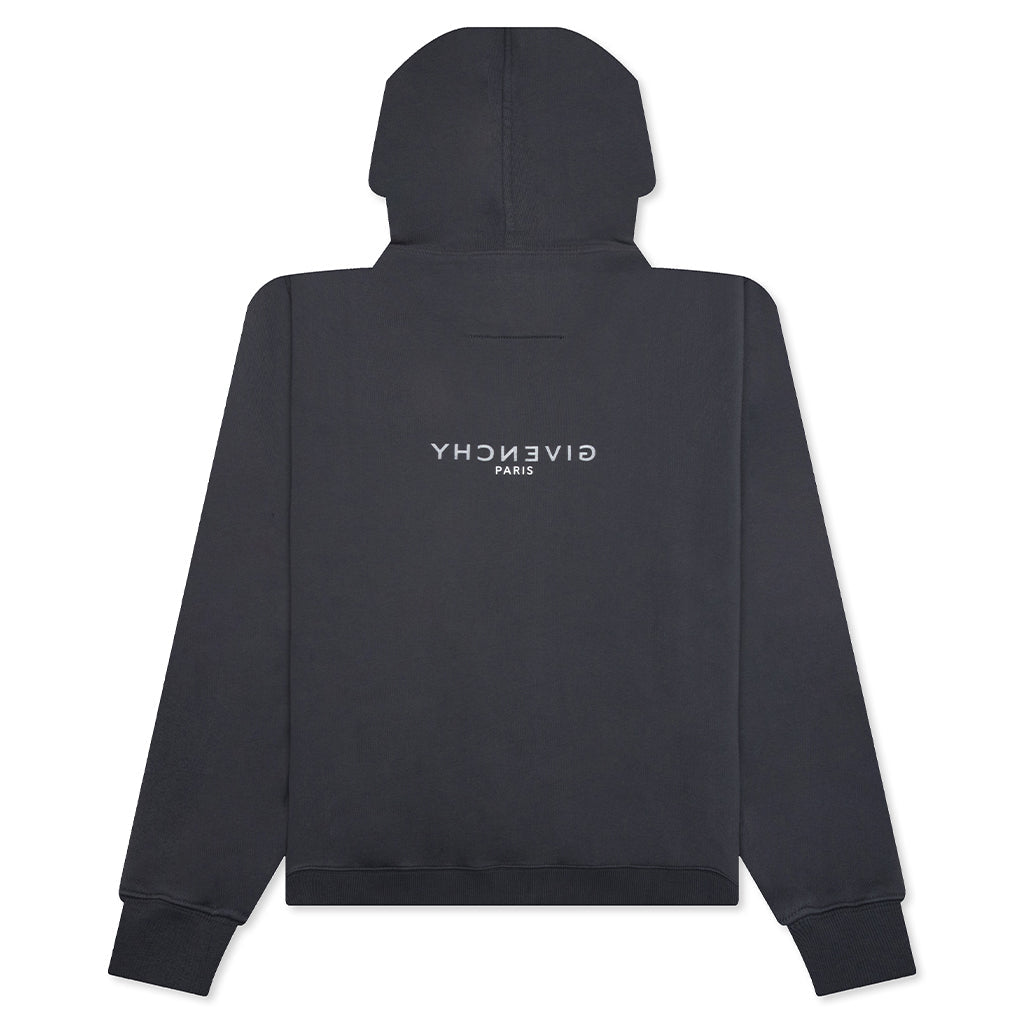 Printed Felpa Slim Fit Hoodie - Charcoal