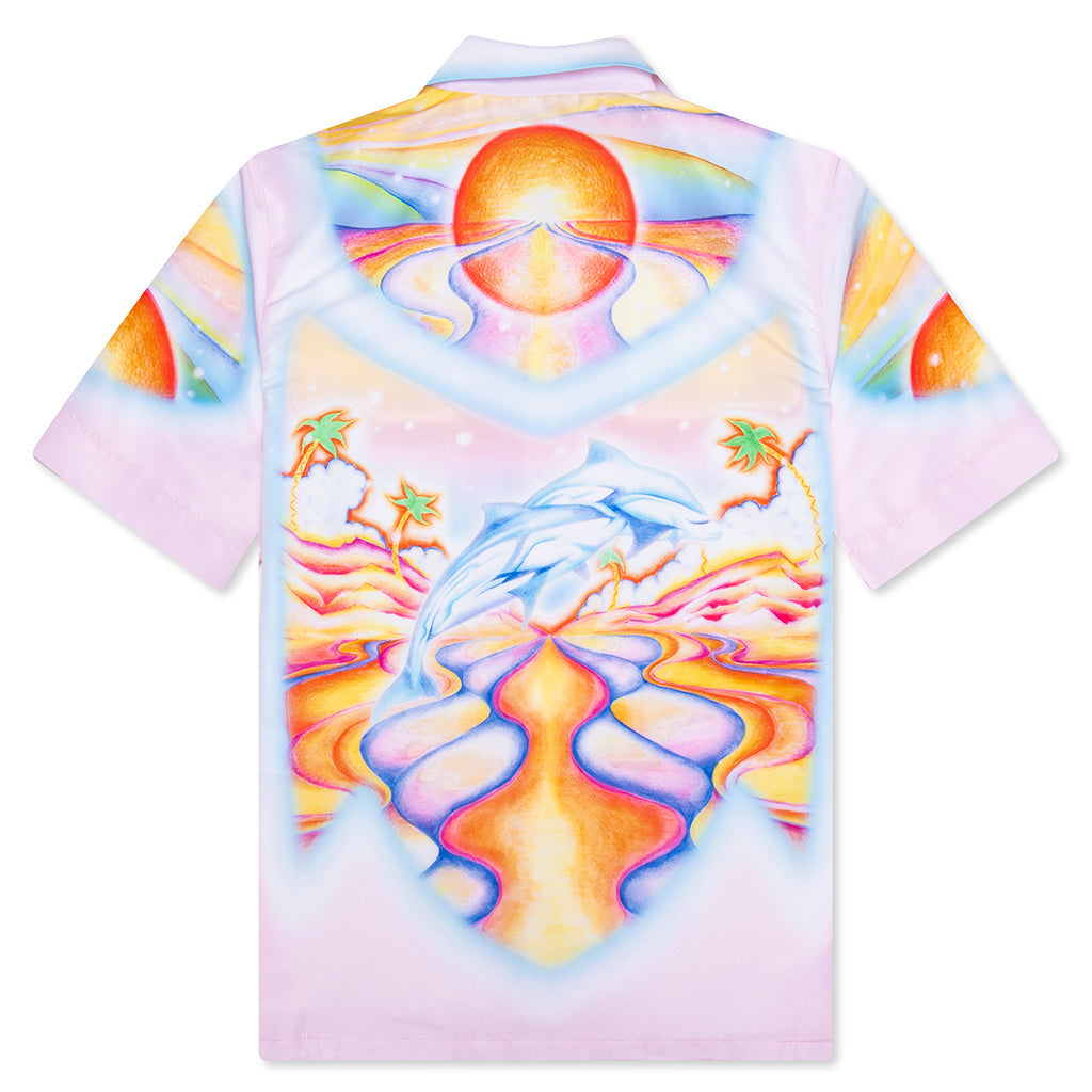 Printed Swim Open Collar Shirt - Psychedelic Nirvana