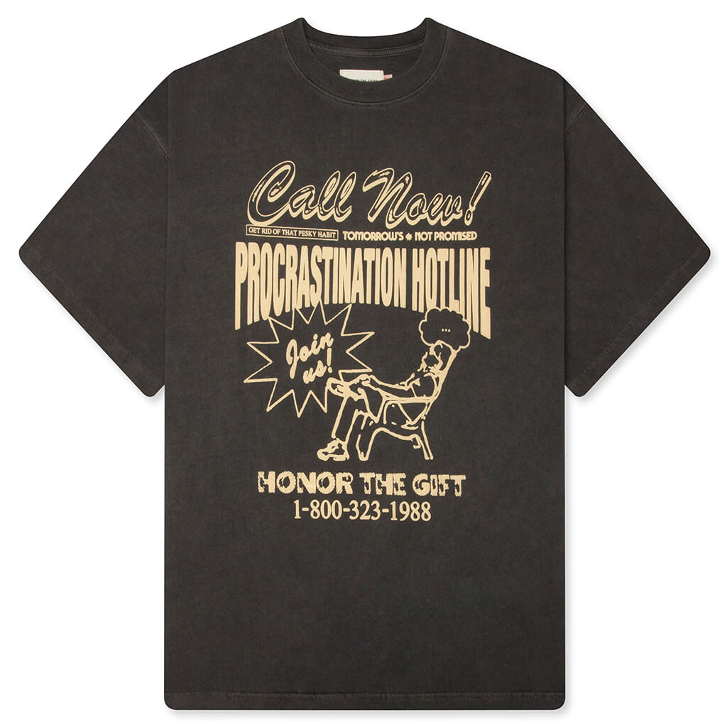 Procastination Hotline S/S Tee - Black