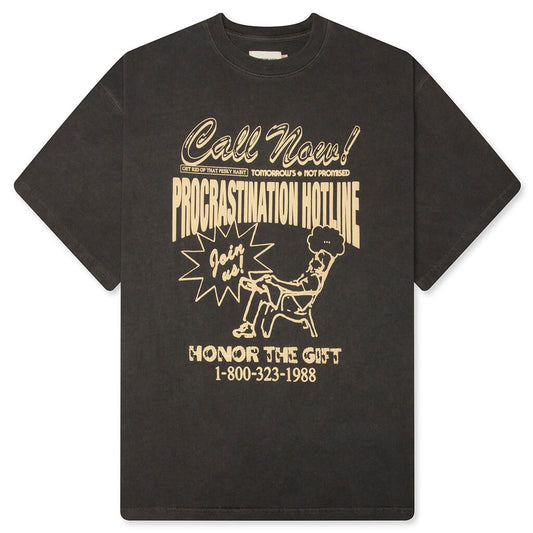 Procastination Hotline S/S Tee - Black