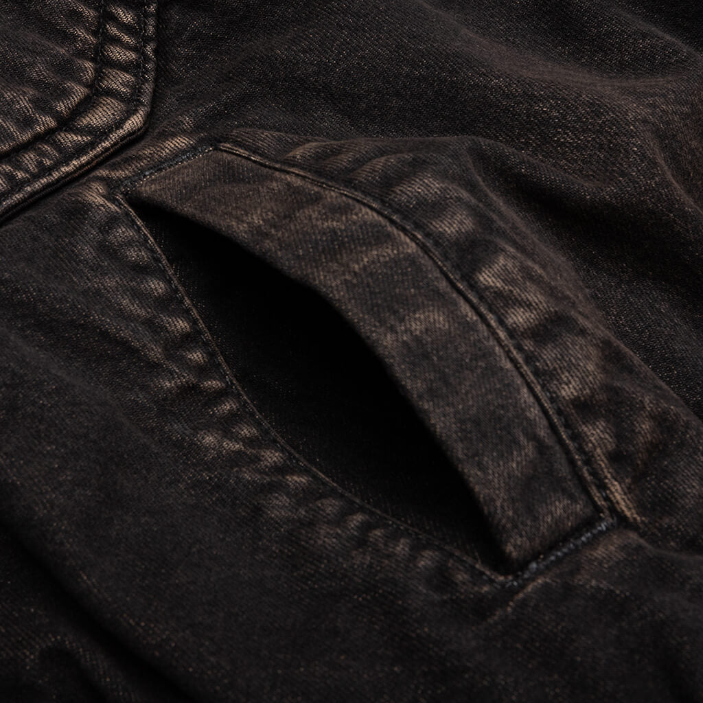 Puffer Denim Jacket - Black