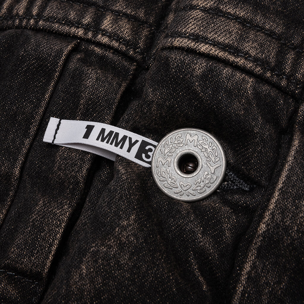 Puffer Denim Jacket - Black
