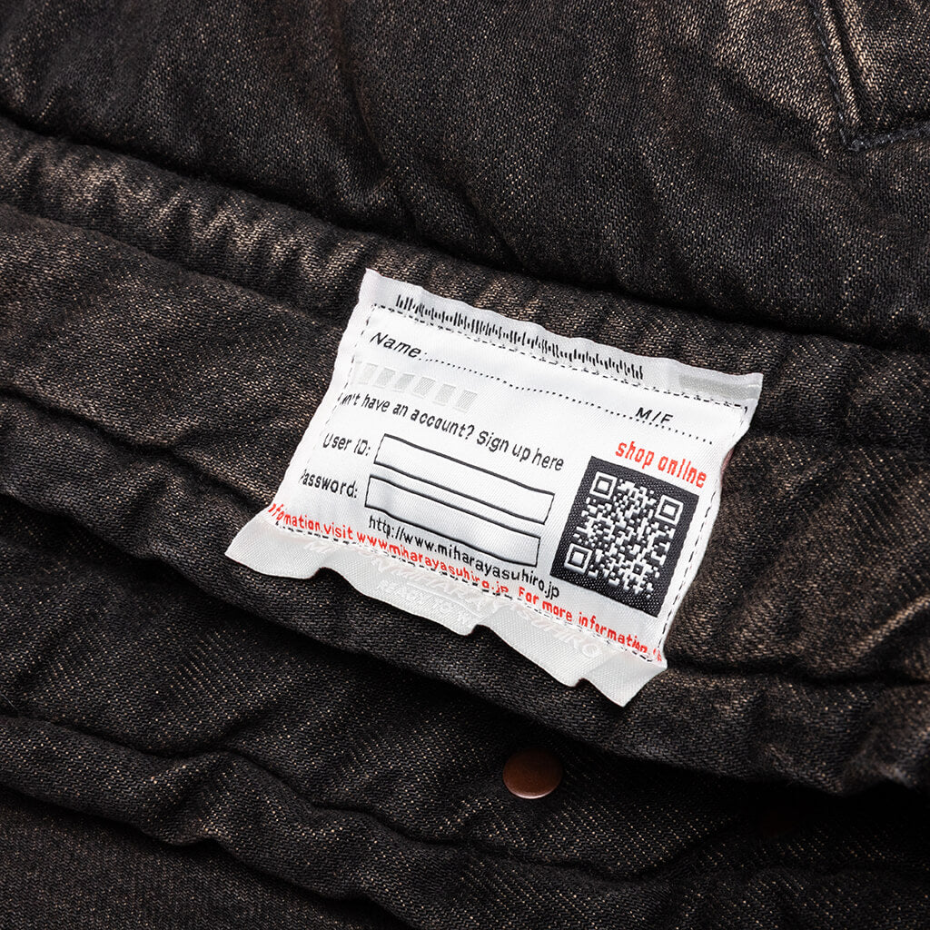 Puffer Denim Jacket - Black