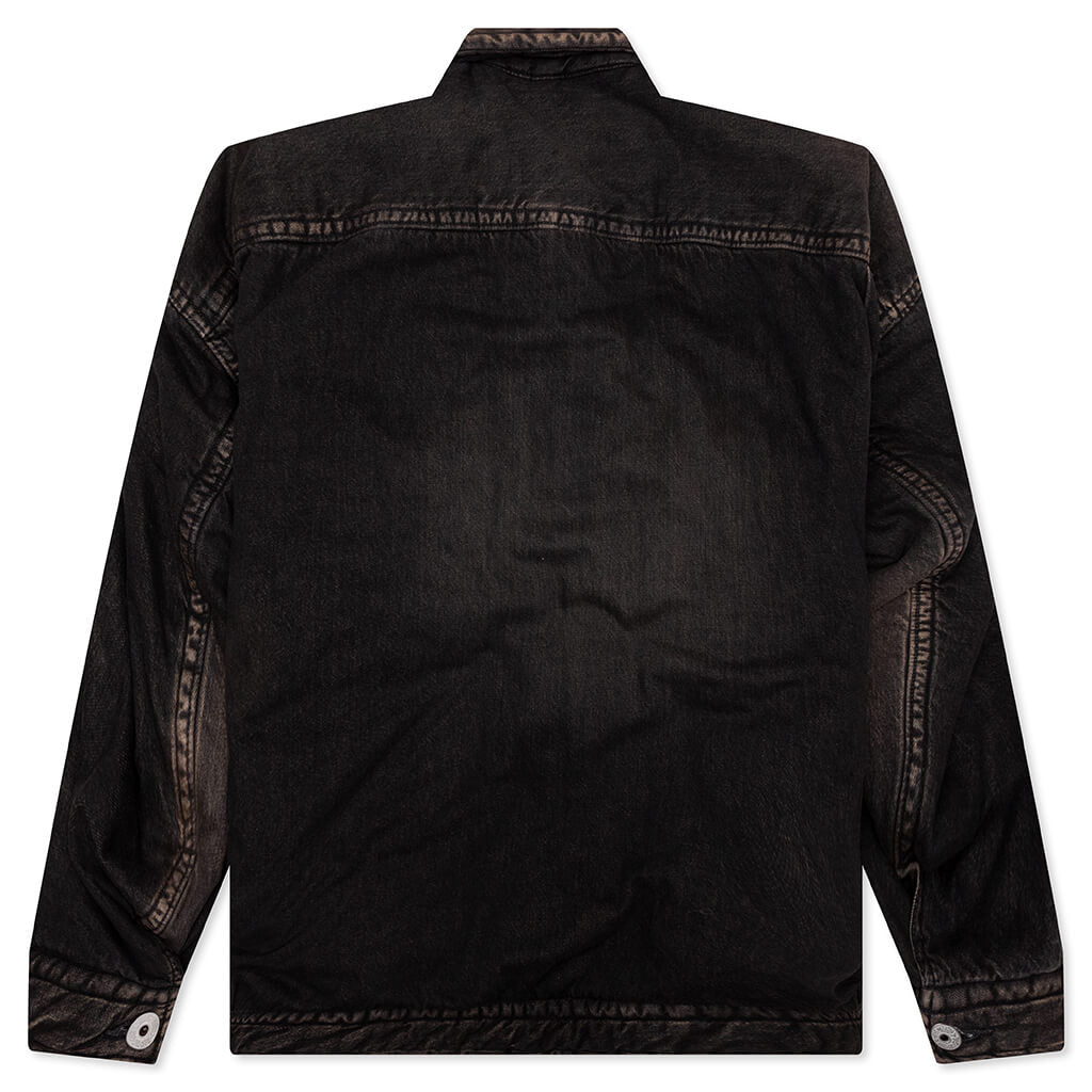 Puffer Denim Jacket - Black