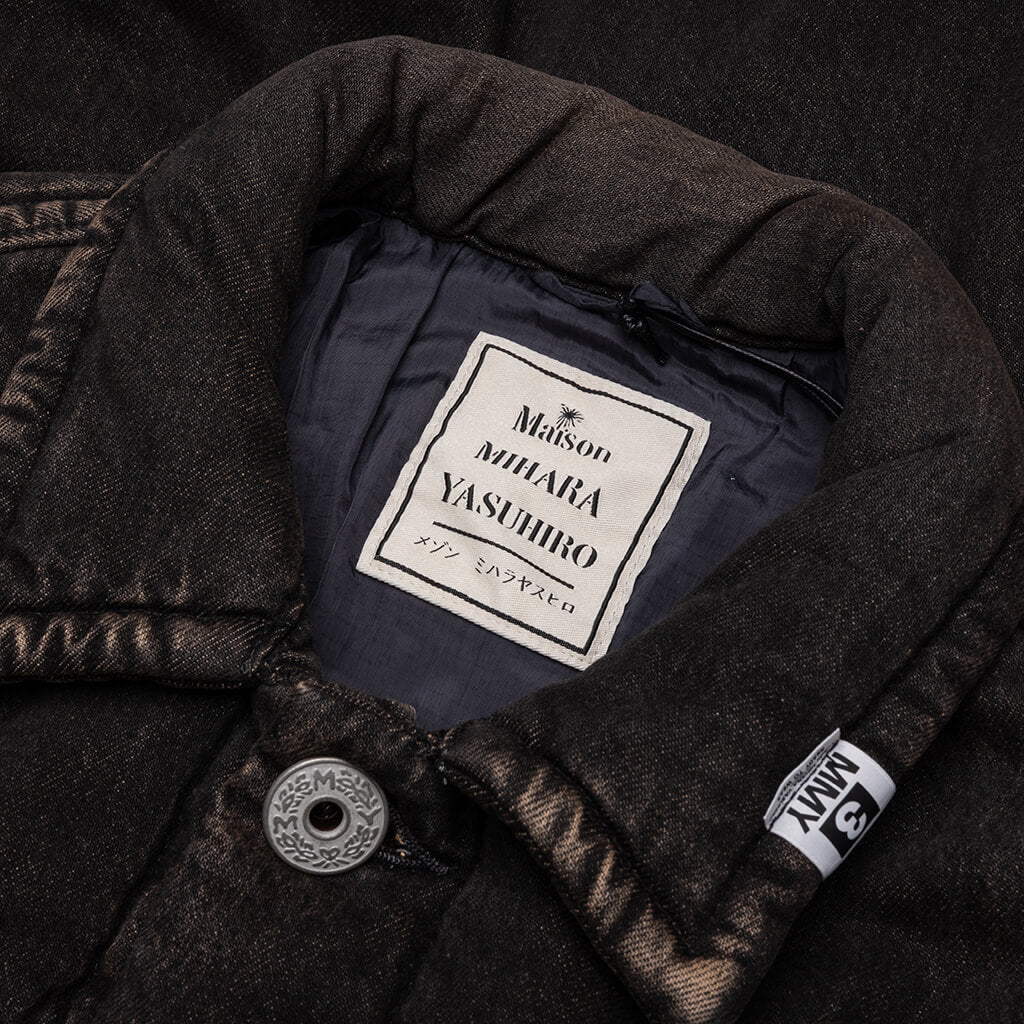 Puffer Denim Jacket - Black