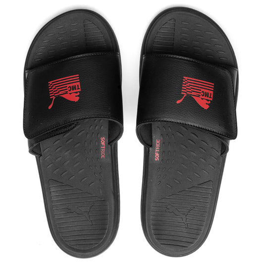 Puma x TMC SoftRide Slides - Black/High Risk Red