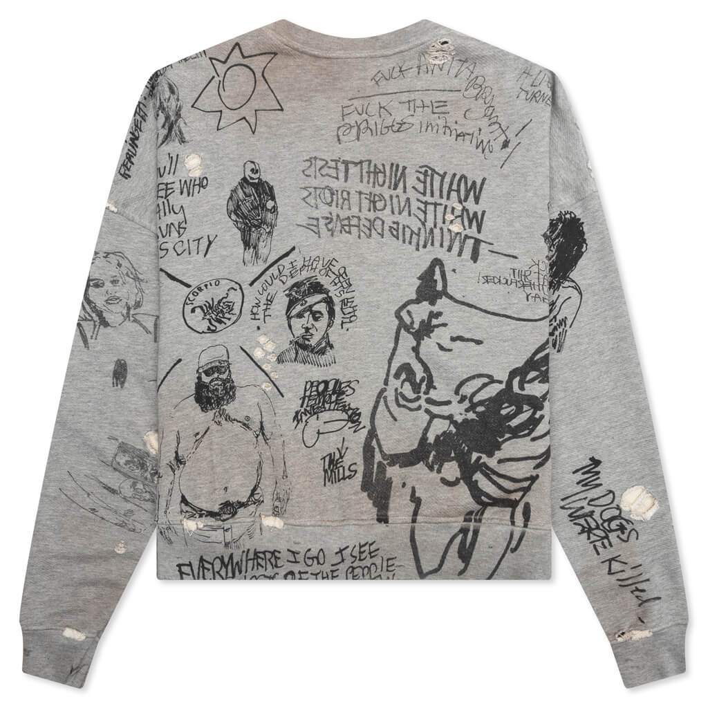 Pumping Iron Crewneck Sweatshirt - Heather Grey
