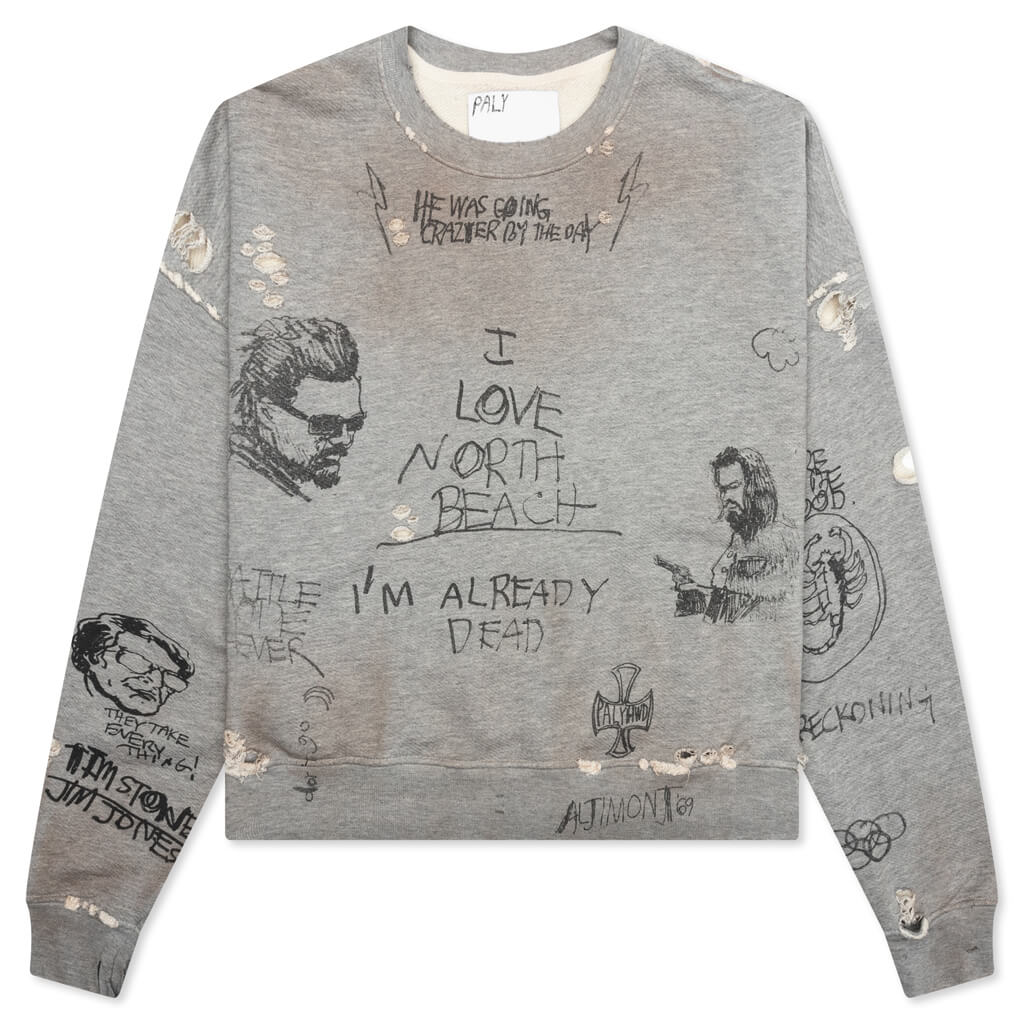 Pumping Iron Crewneck Sweatshirt - Heather Grey