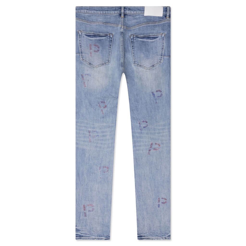 P001 - Light Indigo Embroidery Punch P Plaid