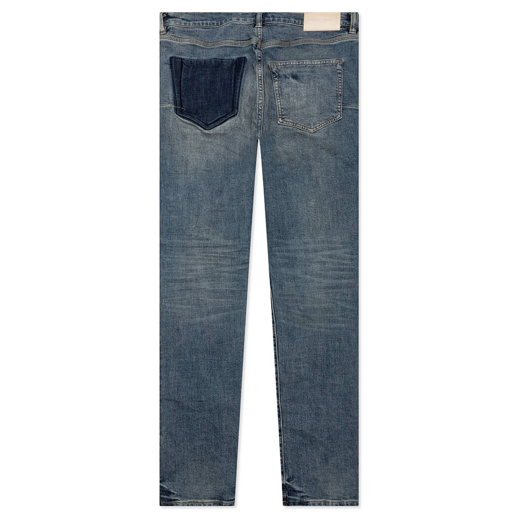 Purple Denim P001 - Indigo Four Pocket Destroy w/ Silicone Outline