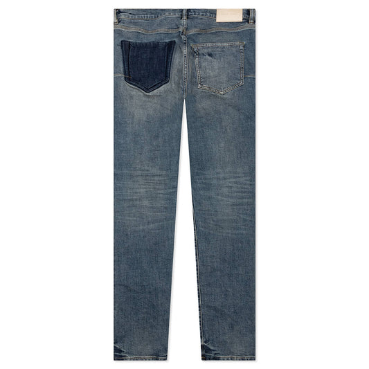 Purple Denim P001 - Indigo Four Pocket Destroy w/ Silicone Outline